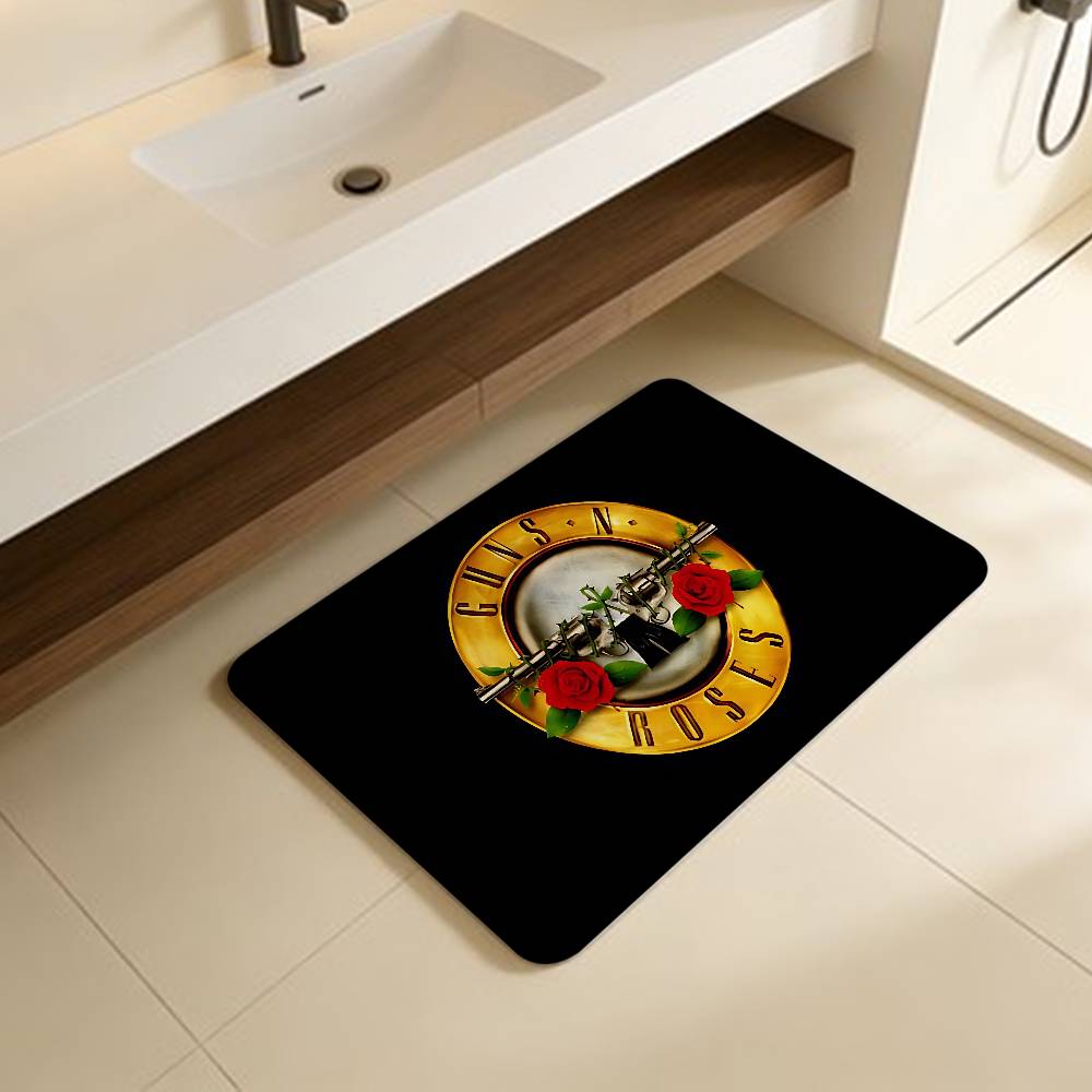 Rock G-Guns N-N R-Rose Band Room Mats Anti-slip Absorb Water Long Strip Cushion Bedroon Mat Household Carpets