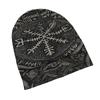 2D Flachdruck Wikinger Vegvisir Nordisch Lässiger Strickmützenstil für Erwachsene Perfekt für Wochenend-Besorgungen Schnelle Treffen Oder Tägliche Stadtkleidung mit einem Hauch o