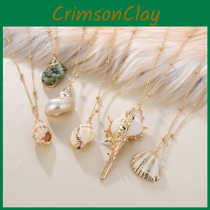Ocean Inspired Fashionable Shell Necklace With Luxurious Gold Finish Plated