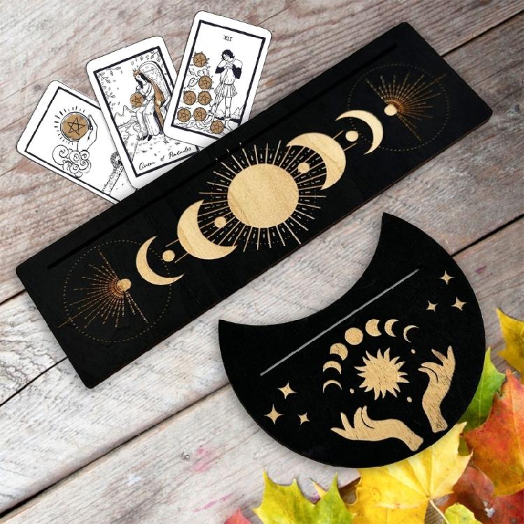 Moon Phases Altar Base Moon Shape Rectangle Cards Holder Witch Divinations Tool