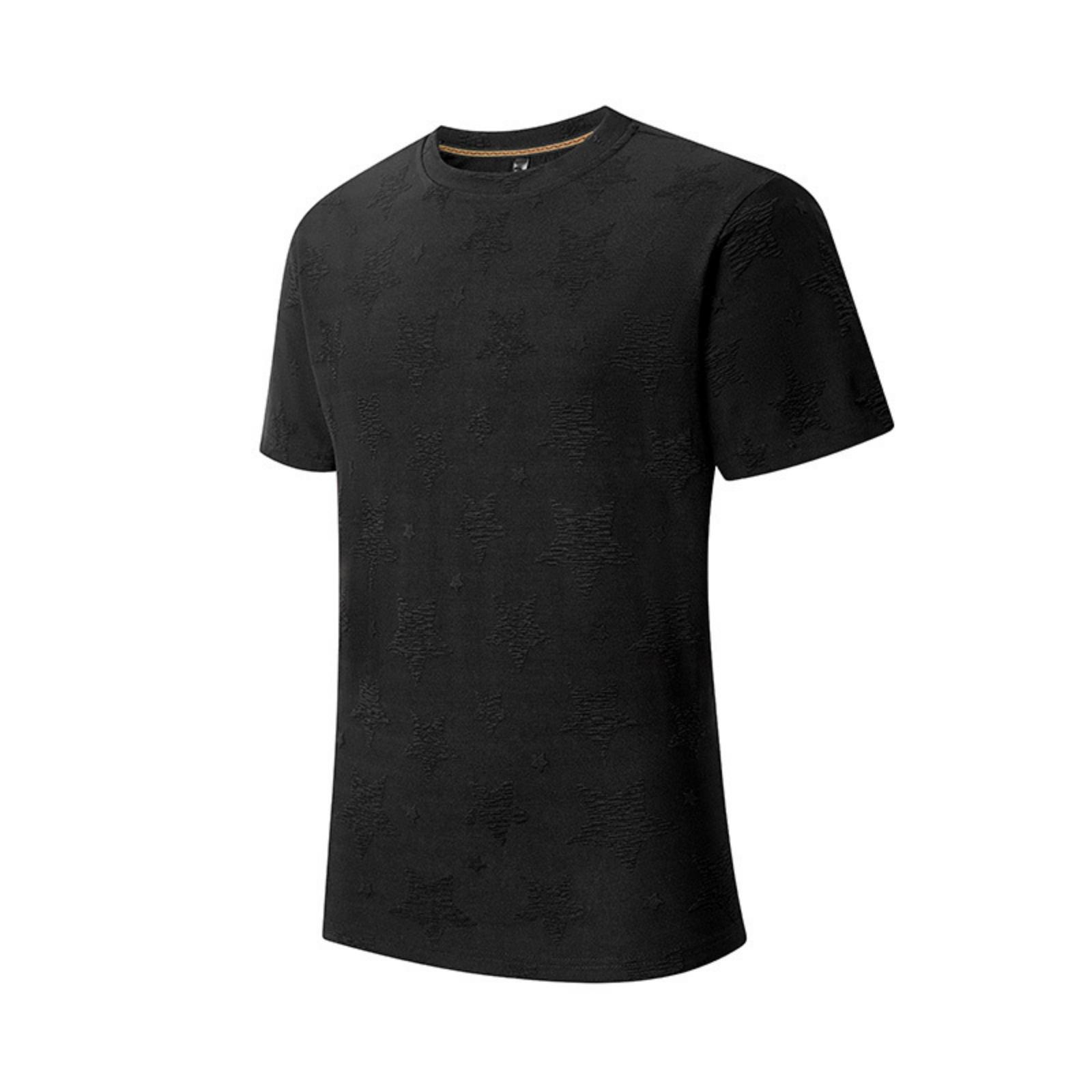 Men s Textured Quick-drying Short-sleeved T-shirt - Men s Lightweight, Breathable, Cool- Sports And Casual Top L