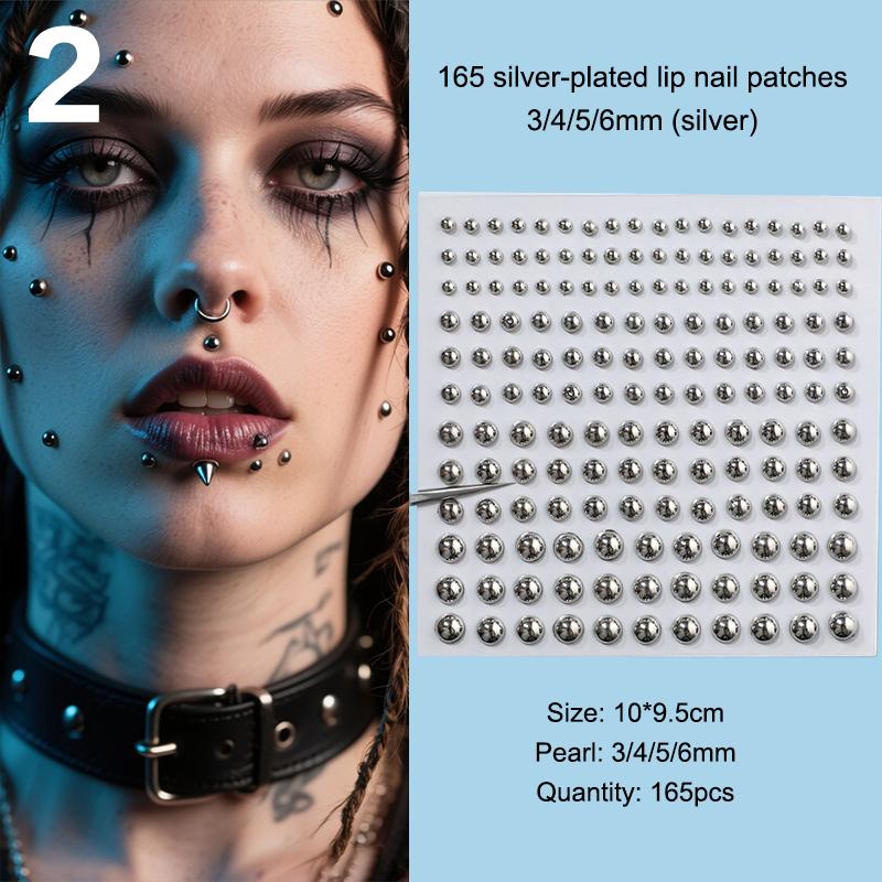 Fake Eyebrow Piercing Fake Lip Labret Studs Stick On Fake Nose Stud Facial Piercing Adhesive Face Jewelry Non Piercing Skin