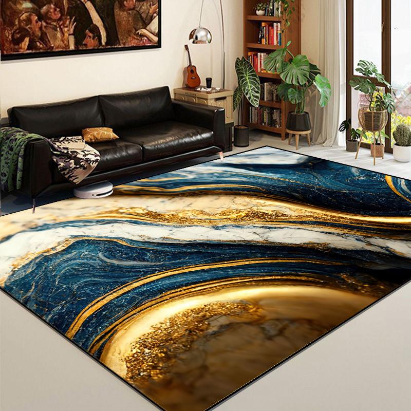 Abstract Style Large Size Living Room Carpet Home Decor Non-slip Luxury Rugs Machine Washable Bedroom Floor Mats Customizable IG