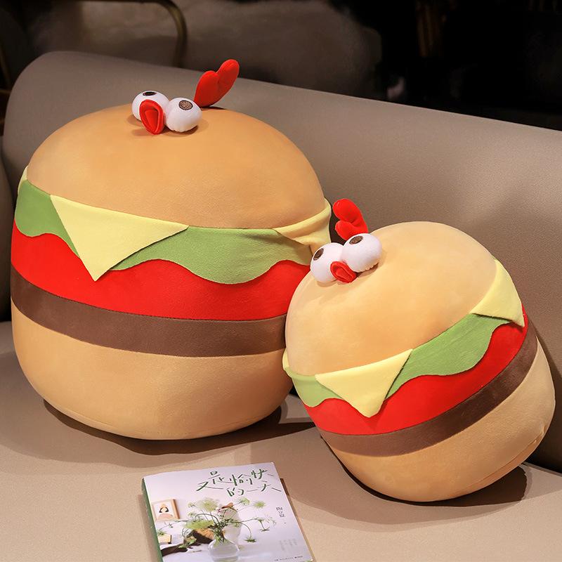 Creative Soft Cute Burger Chicken Doll Plush Toy Chick Doll Home Sofa Pillow Children's Doll