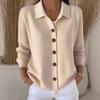 European Style Button Knitted Sweater Cardigan Jacket Fall and Winter Solid Color Casual Fashion Women Clothing