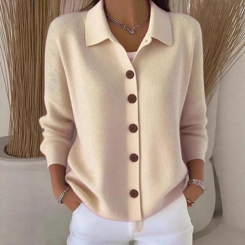 European Style Button Knitted Sweater Cardigan Jacket Fall and Winter Solid Color Casual Fashion Women Clothing