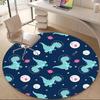 1PC Dino Space Office Round Area Rug, Mat Suitable For Office, Under Office Chairs Bedroom Living Room Home Decor, Room Deco