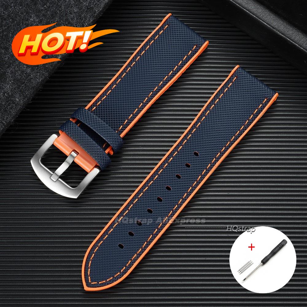 Premium TPU Rubber Nylon Sailcloth Hybrid Watch Strap 18mm 19mm 20mm 21mm 22mm 24mm for Casio for Seiko Band Waterproof Bracelet