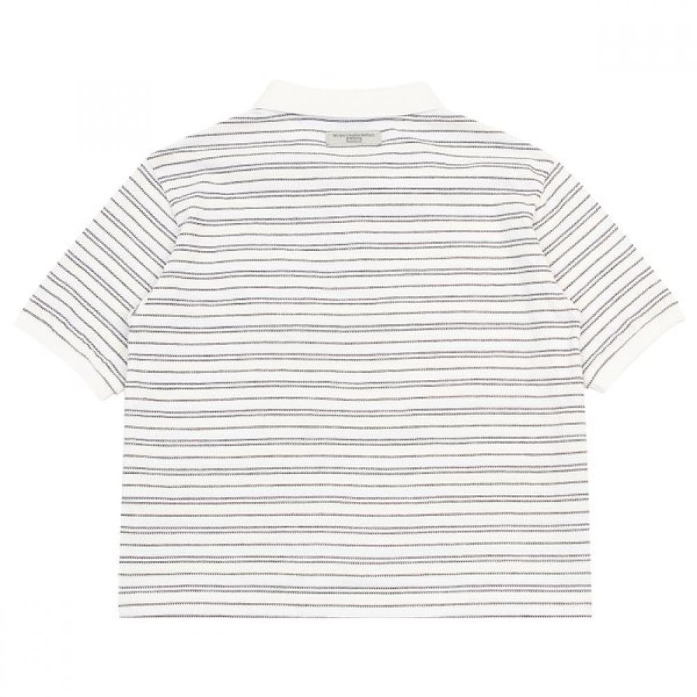 BlueTail WhiTe STripe Crop ShorT Sleeve T shirT azb2Ts06wT