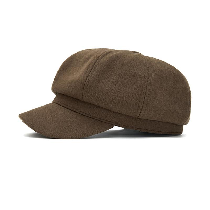 Solid Color Newsboy Cap Unisex Fiddler Hat Adjustable Driving Cabbie Cap Casual Winter Warm