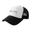 Benelli Logo Mesh Trucker Cap Weiß Schwarz Belüftete Kappe mit Italienflaggen-Design für Outdoor-Aktivitäten und Freizeitkleidung