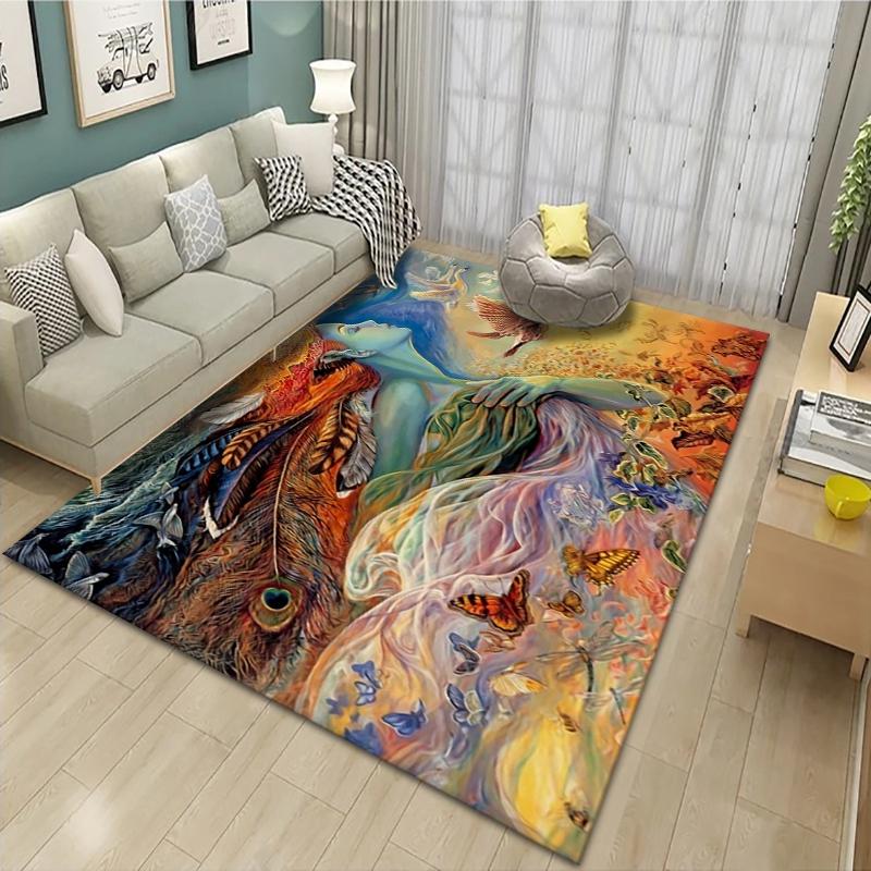 

Абстрактное искусство Напольный ковер для гостиной Домашний кухонный коврик Коврик для спальни Коврик для входа Прихожая Тай-Дай Вихревой коврик для гостиной 40x60cm