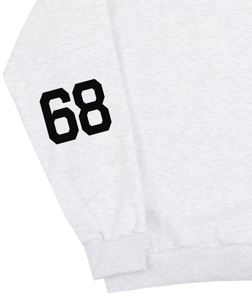 GRAVER [Unisex] Elbow 1968 Logo Sweatshirt_Melange White