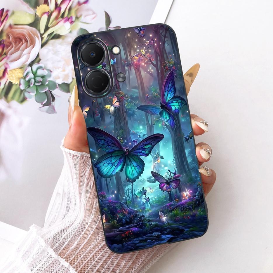 For Tecno Spark Go 3 Case KN3 Luxury Butterfly Painted Cover Soft TPU Phone Case For Tecno Spark Go 3 SparkGo3 Back Cover Fundas