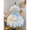 Summer Sweet Lolita Dress Cute Princess Lace Sweet Laminated Long