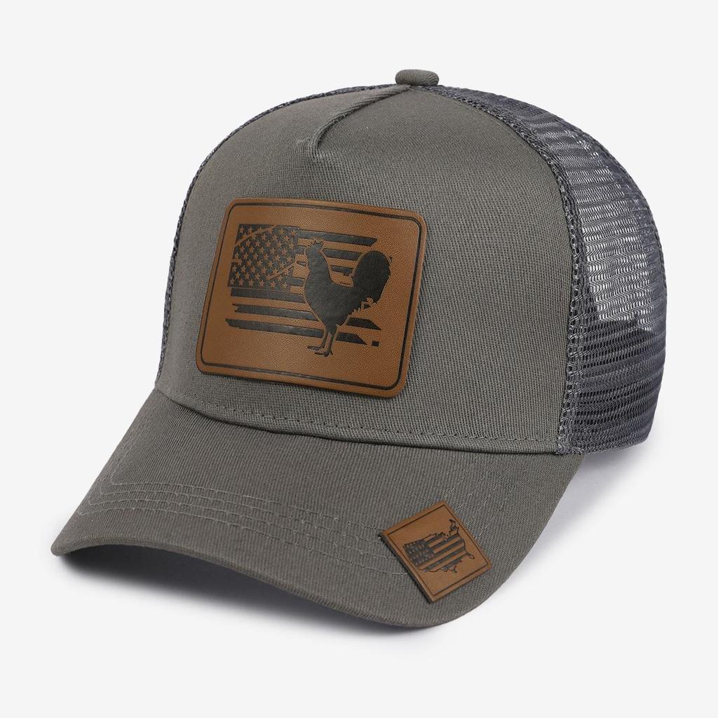 Trendy Animal Embroidery Leather-Label Baseball Cap: European & American Korean-Style Duckbill Design