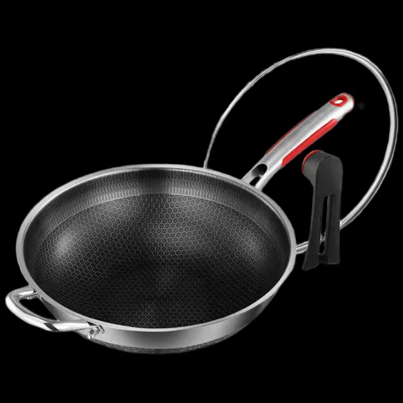 Wutuo 32CM SUS316 Stainless Steel Wok with Lid