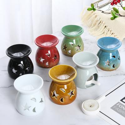 Chauffe-cire céramique Diffuseur d'huile parfumée essentiel Petit porte-bougie chauffe-plat Brûleur d'encens arôme de bureau pour décoration de maison chambre à coucher