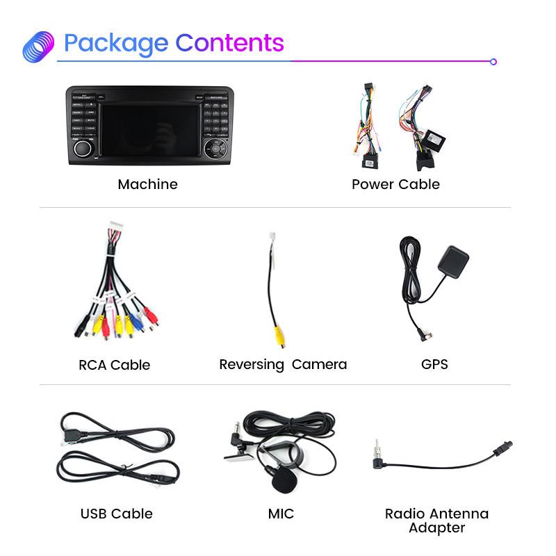 Navifly Android Auto Rádio Multimediální Video Přehrávač Pro Mercedes Benz ML GL W164 ML350 ML500 GL320 X164 ML280 GL350 GL450 GPS 2din