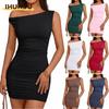 Fashion Summer Spring Solid Color Print Sleeveless Casual Dresses