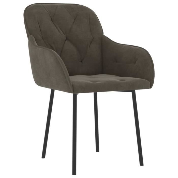 VidaXL Chaises de salle à manger 2 pcs Gris foncé Velours 344846