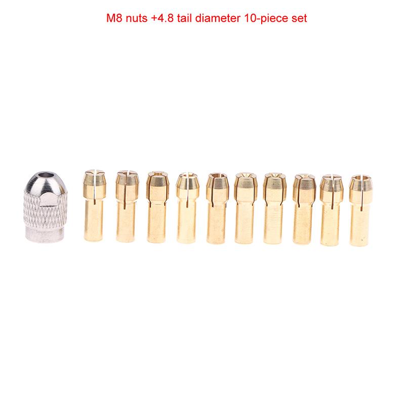 1 Set High Quality M8 M7 Nuts Drill Chucks Adapter Mini Drill Chucks For Chuck Adapter Micro Collet Brass Power Rotary Tool