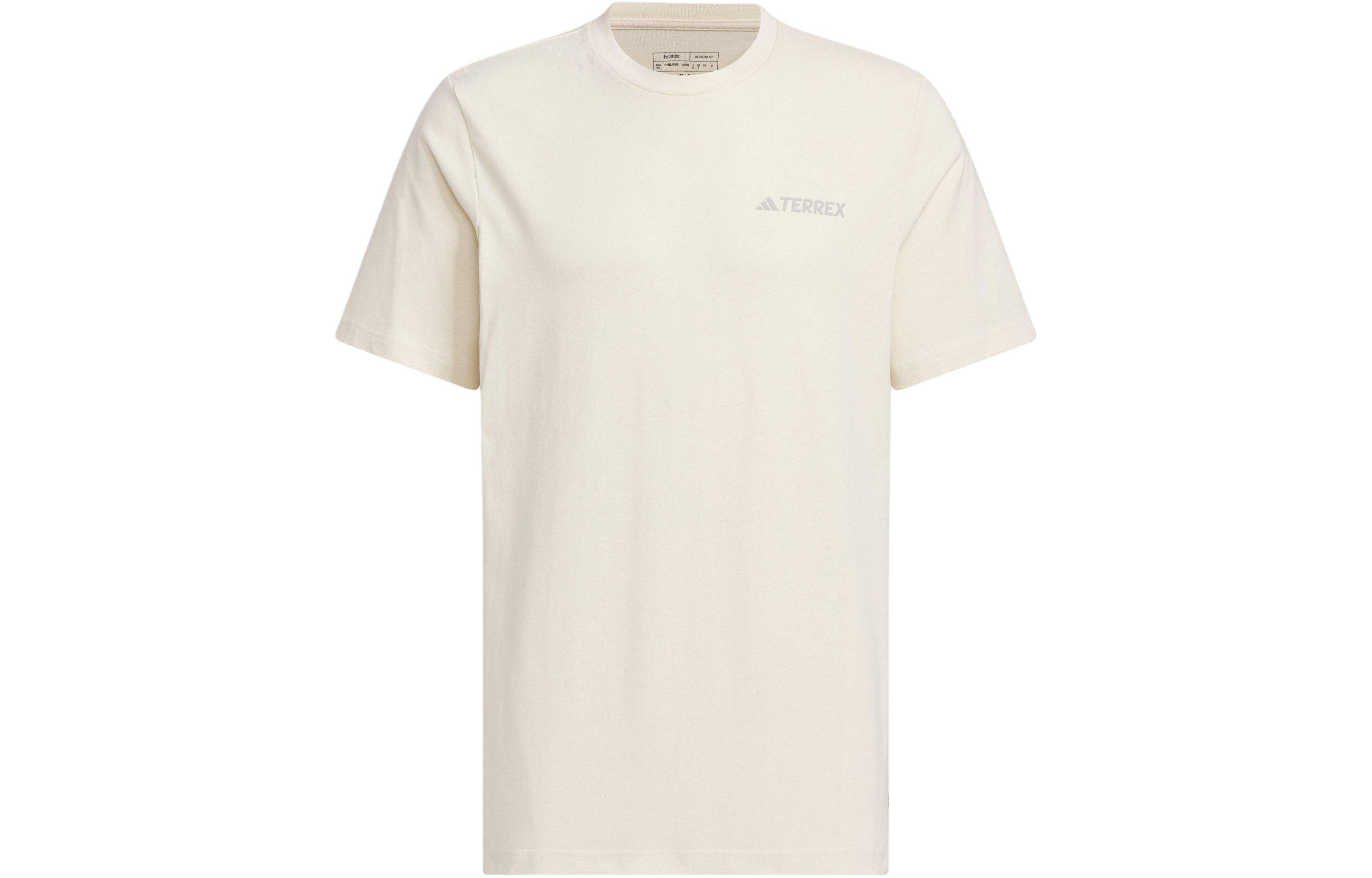 Adidas T Shirts Men s Beige Crew Neck Moderate Straight Fit IS0287 XL