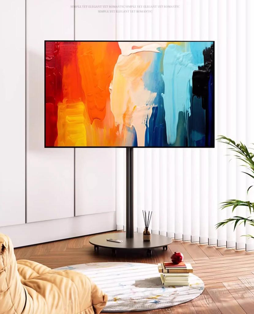 Rolling TV Stand for 32-65 Inch TVs, Portable Mobile TV Cart On Wheels Tall Universal Floor Stands with Swivel Mount Fit Corner