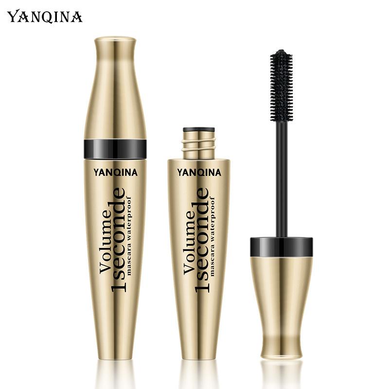 YANQINA Golden Tube Mascara Waterproof Fiber Long Without Smudge Three -effect One 3D Mascara Silicon Head