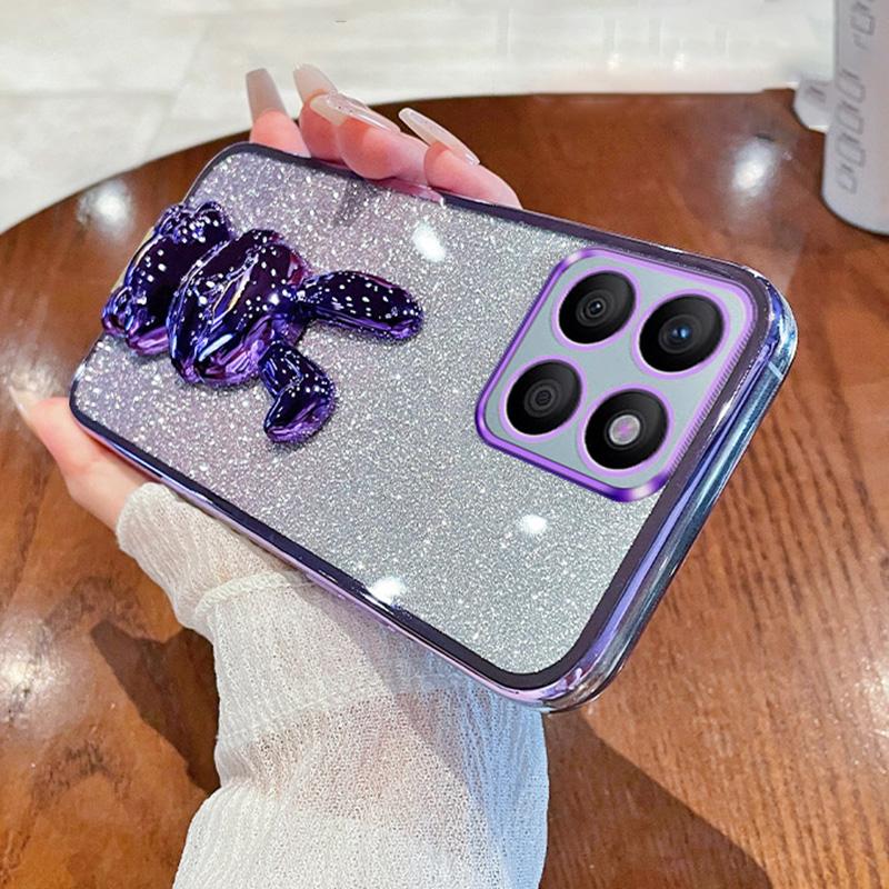 Pour Honor X8b 4G Étui avec Support Lapin Mignon Antichoc Mince Housse de Téléphone