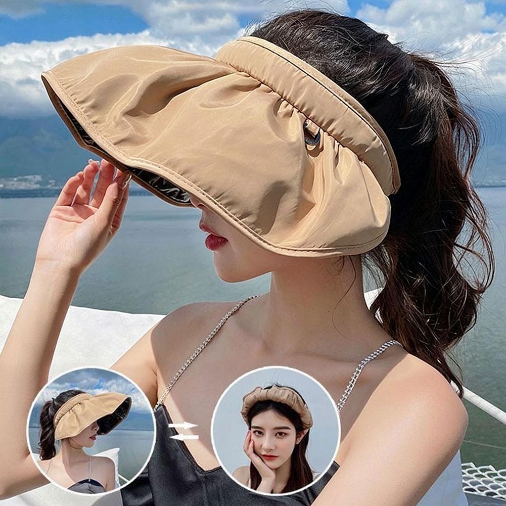 Women Foldable Wide Brim Sun Hat Adjustable UV Protection Breathable Roll-up Portable Outdoor Hiking Fishing Hat