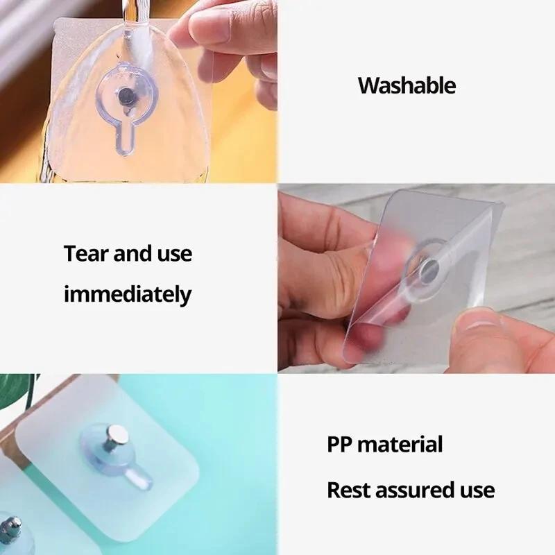 10Pcs Screw Wall Hook Self Adhesive Hanger Seamless Nail Screwless Sticker Hook Wall Mount Kitchen Bathroom Home Office