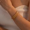 Youthway Edelstahl Metall Linie Verschlungen Öffnung Glänzend Dünnes Armband Vergoldeter Anhänger Schmuck Geschenk Für Frauen