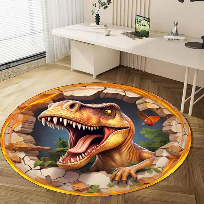 Dinosaurs Circular Rug - Office Decorative Carpet For Living Room Bedroom Door Mat Floor Rug Computer Chair Area Rug