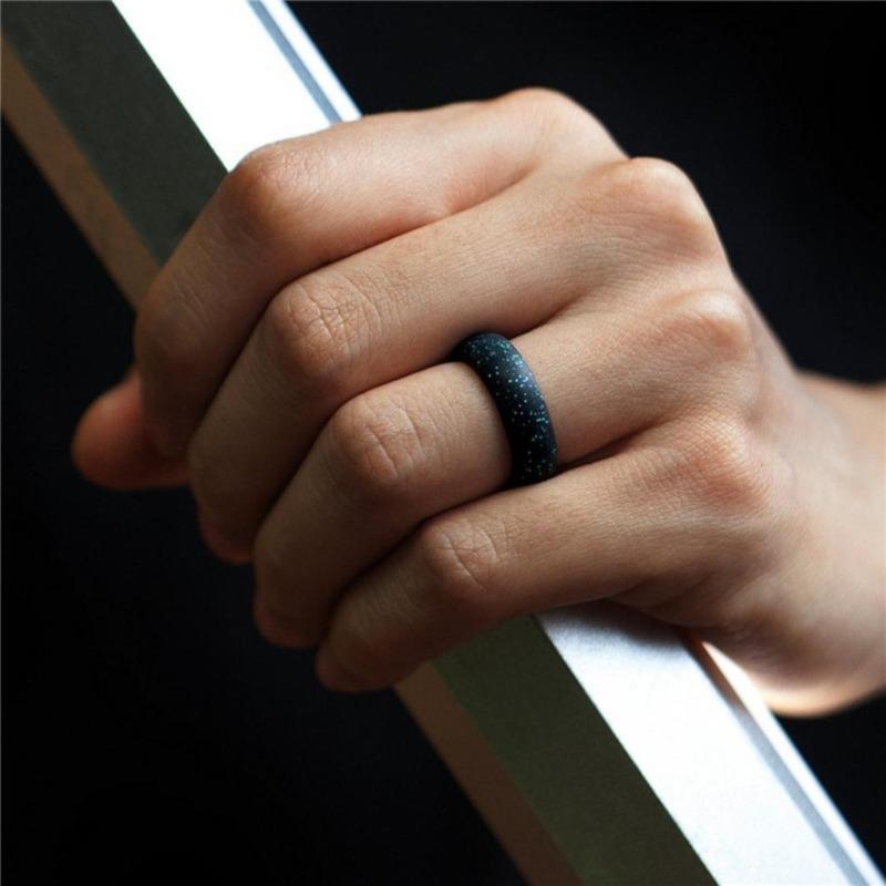 7Pcs/Set Multi Color Fashion Silicone Finger Ring Couple Lover Jewelry Gift