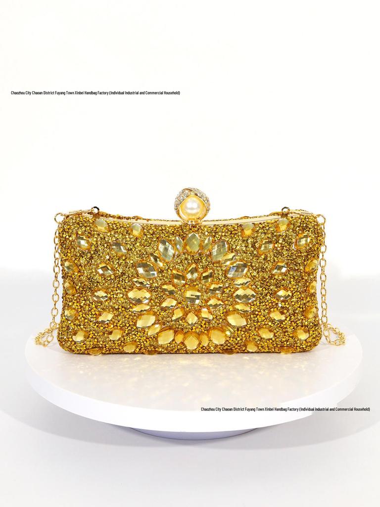 Kadın Elmas Taşlı Akşam Portföy Çantası