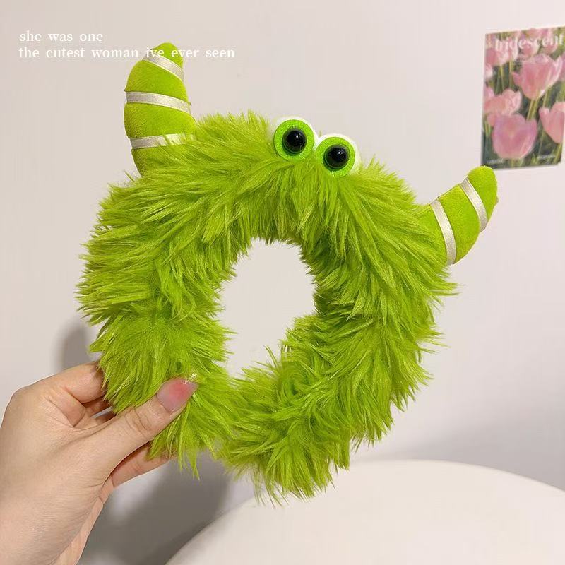 Funny Plush Cartoon Headband Cute Girl Heart Ugly Cute Face Headband Grotesque Fried Hair Ugly Doll Fluffy Hair Accessories