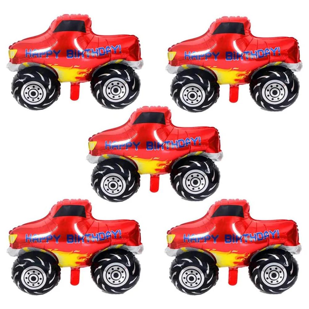 5PCS Race Motorcycle Tire Wheels Car Traffic Theme Foil Balloons Boys' Birthdays Racing Off-road Vehicle Decoration Balloons