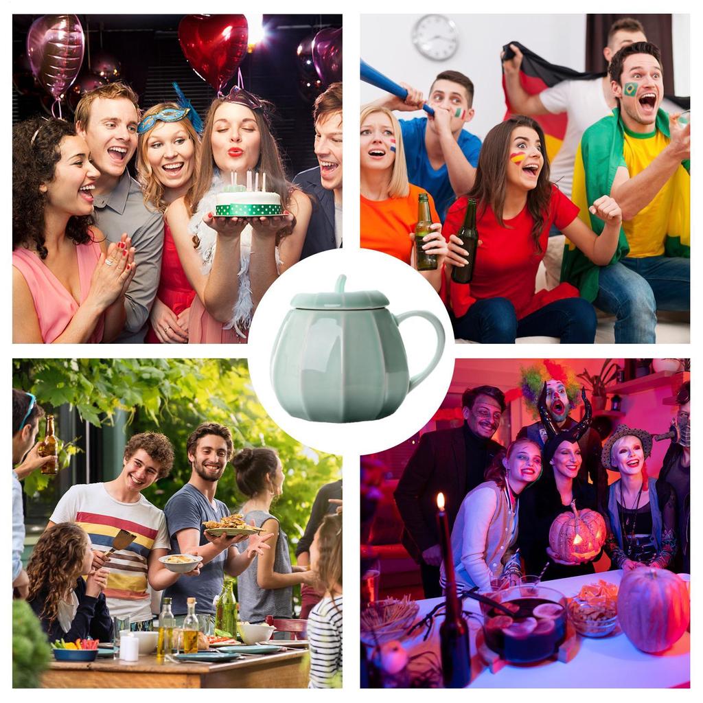 Pumpkin Shaped Mug Halloween Mug 240ml Ceramic Lovely Coffee Mugs With Lid Pumpkin Shaped Tea Milk Cup Giftable Halloween Mug