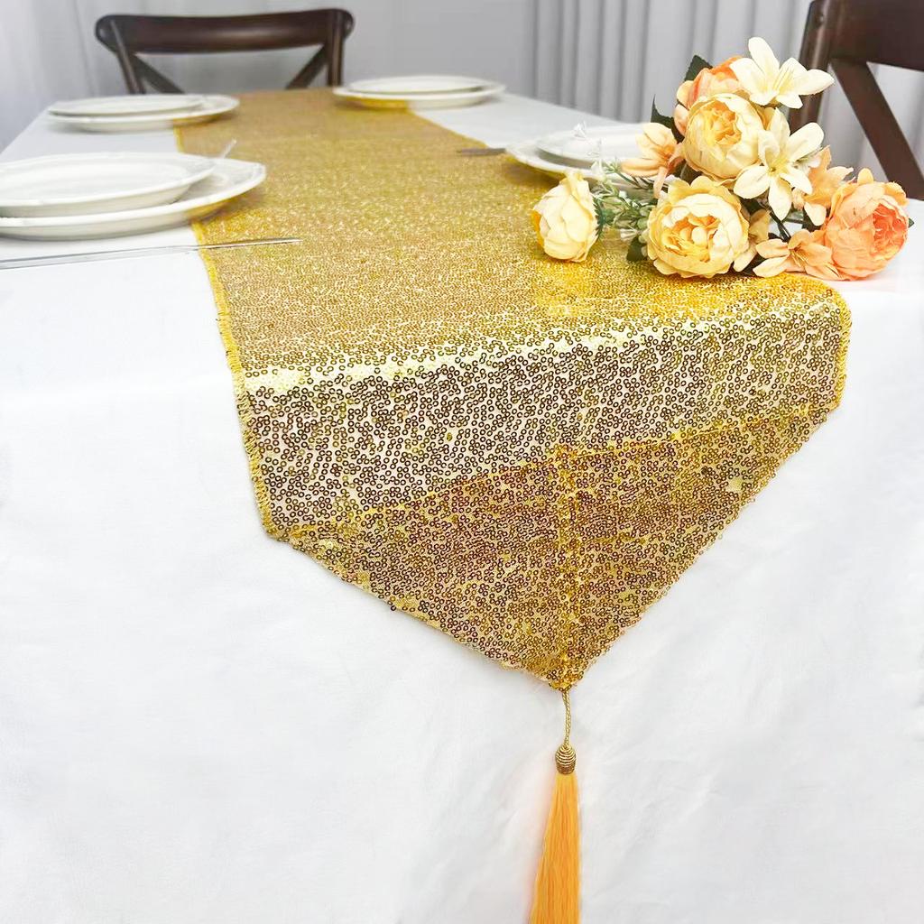 Sequin Table Runners Sparkly Wedding Dining Table Decoration Glitter Table Runner for Party Valentine's Day Event Decorations