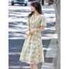 Elegant Fairy Style V-Neck Floral Summer Maxi Dress