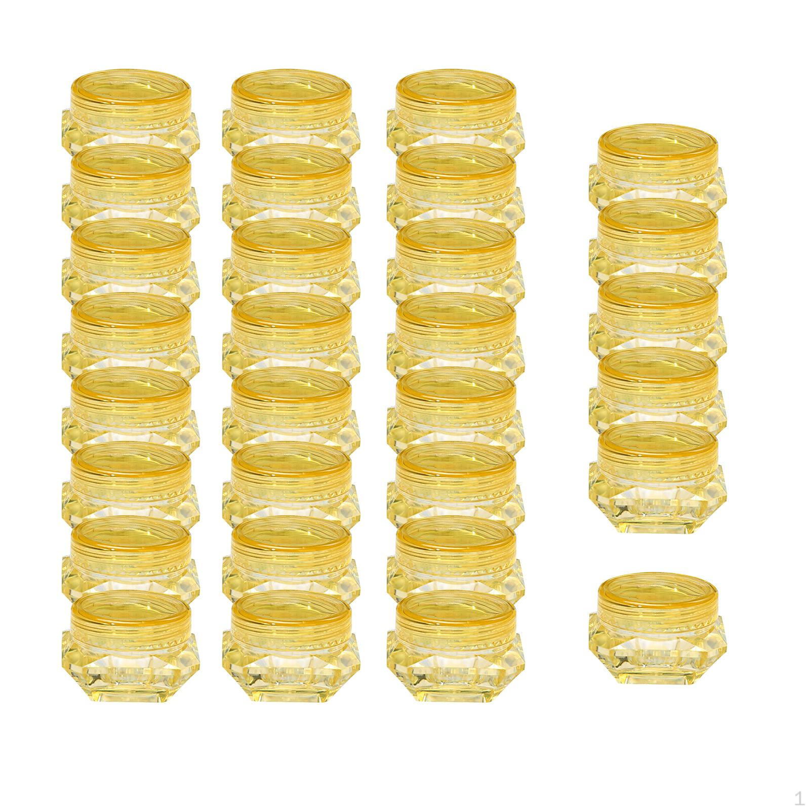

30 Pieces Cosmetics Jars Leakproof Travel Pot Accessories Sealed ,Mini, Cosmetic Containers, Yellow