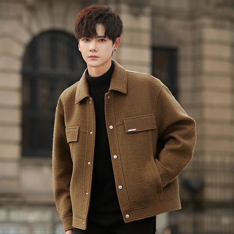 Men's Coat Autumn and Winter Wool Woolen Jacket High-end Ruffian Handsome Casual Top