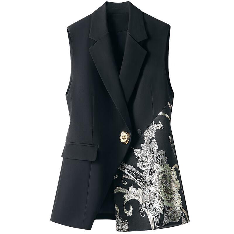 

Женский приталенный жилет-блейзер в китайском стиле Sibaishe L