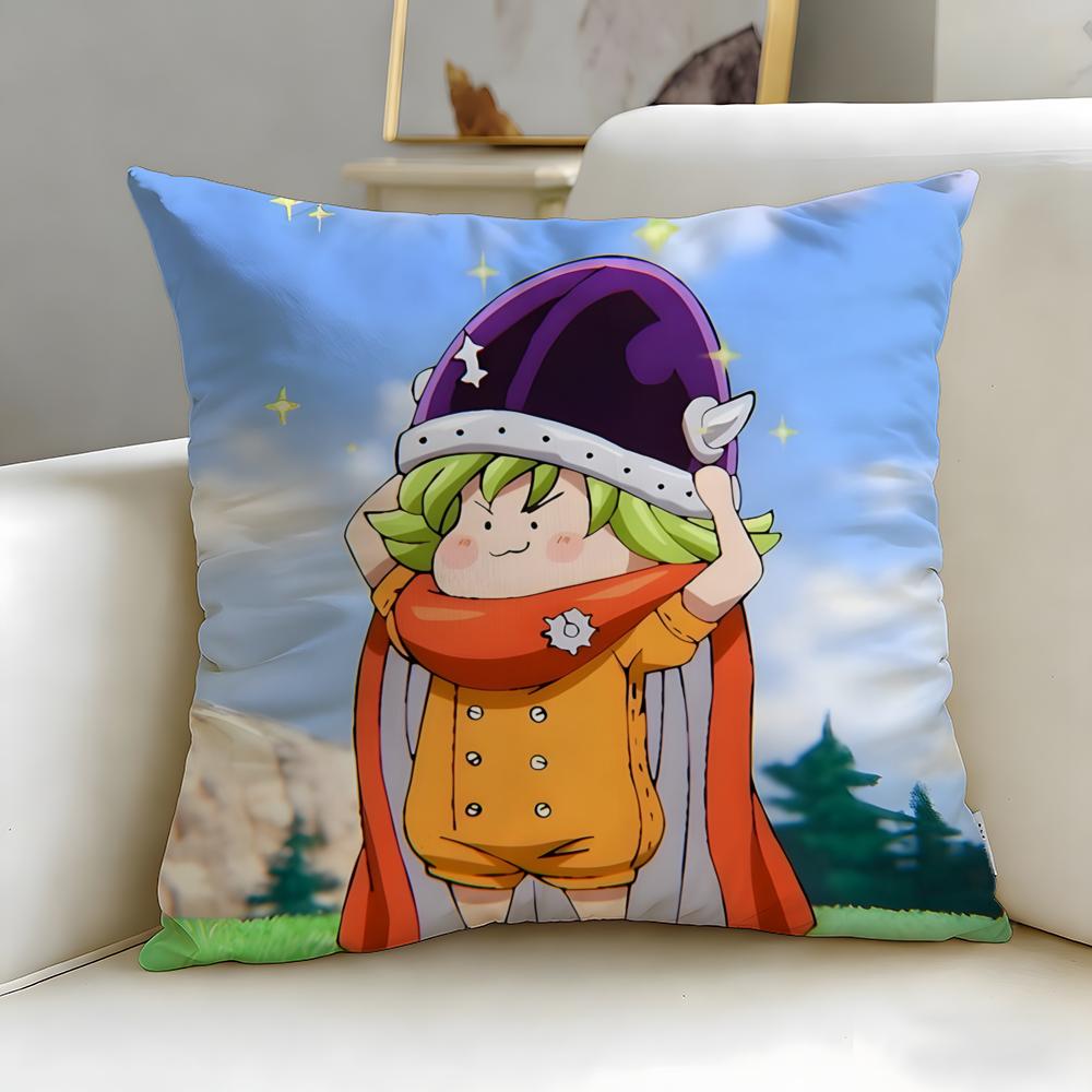 classic anime The Seven Deadly Sins Cushion Cover Soft  EasyWash Pillow Case  Versatile for Couch Bed Travel and Office