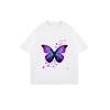 Black Oversized T Shirt With Purple Butterfly Print For Casual Wear