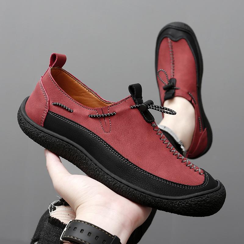 Fashion Hand Sewn Fashionable Versatile Outdoor Leisure Driving Shoes for Spring New Men's Comfortable and Non Slip Casual Sports Shoes