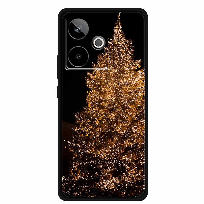 Christmas Cover For Realme GT7 GT 7 7T Case Black Silicone Cases for Realme GT 7T Cartoon Santa Claus Christmas Tree Back Cover
