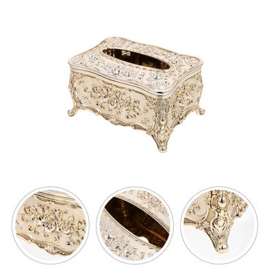 Geprägte Papierbox, einzigartiger Taschentuchhalter, Handtuchspender, Servietten, Retro-Dekor, Acrylbehälter, Schreibtisch-Dekoration, Reise-Gold