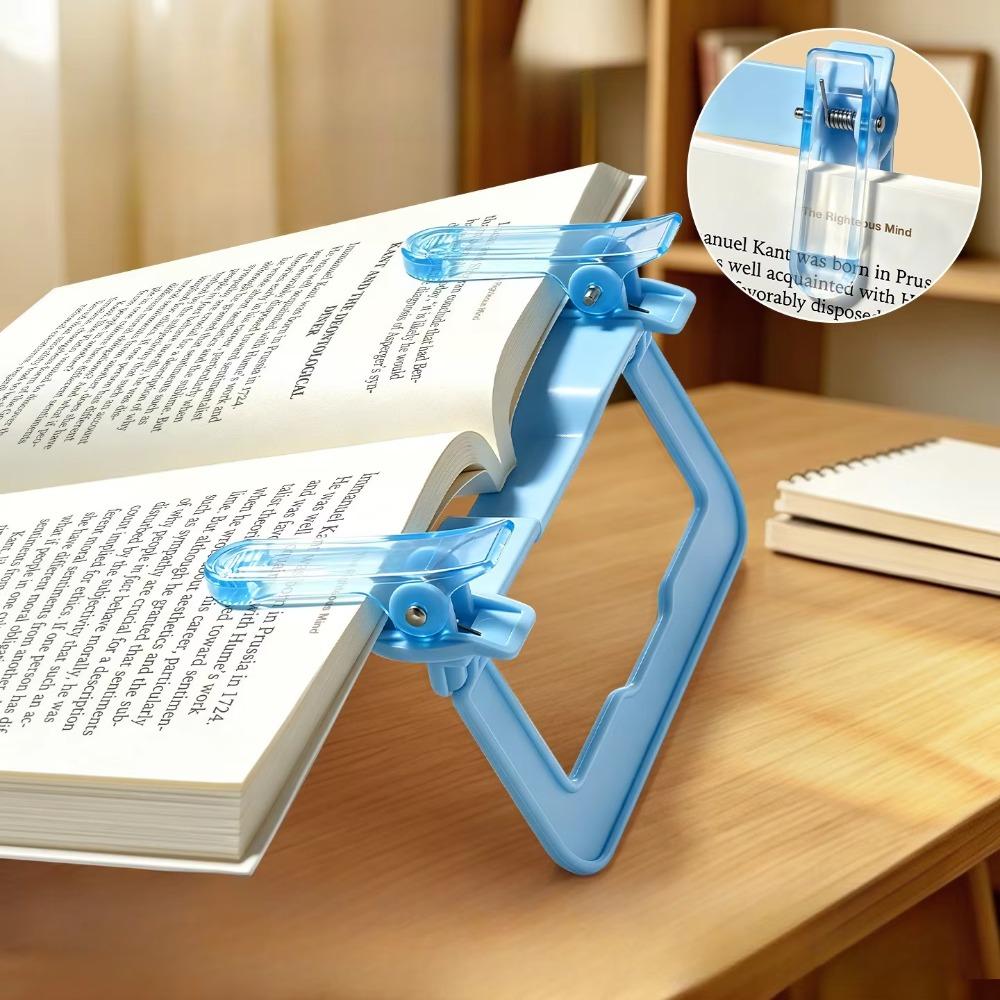 Transparent Dual-Head Clip Non-slip Adjustable Fixed Clip Book Page Holder Back-To-School